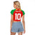 Custom Guyana Cricket Amazon Warriors Raglan Cropped T Shirt Green Red Gold Glory - Wonder Print Shop