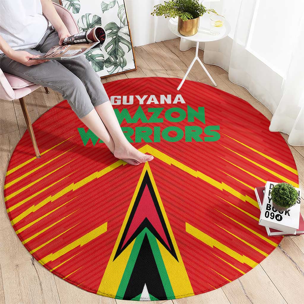 Guyana Cricket Amazon Warriors Round Carpet Green Red Gold Glory - Wonder Print Shop