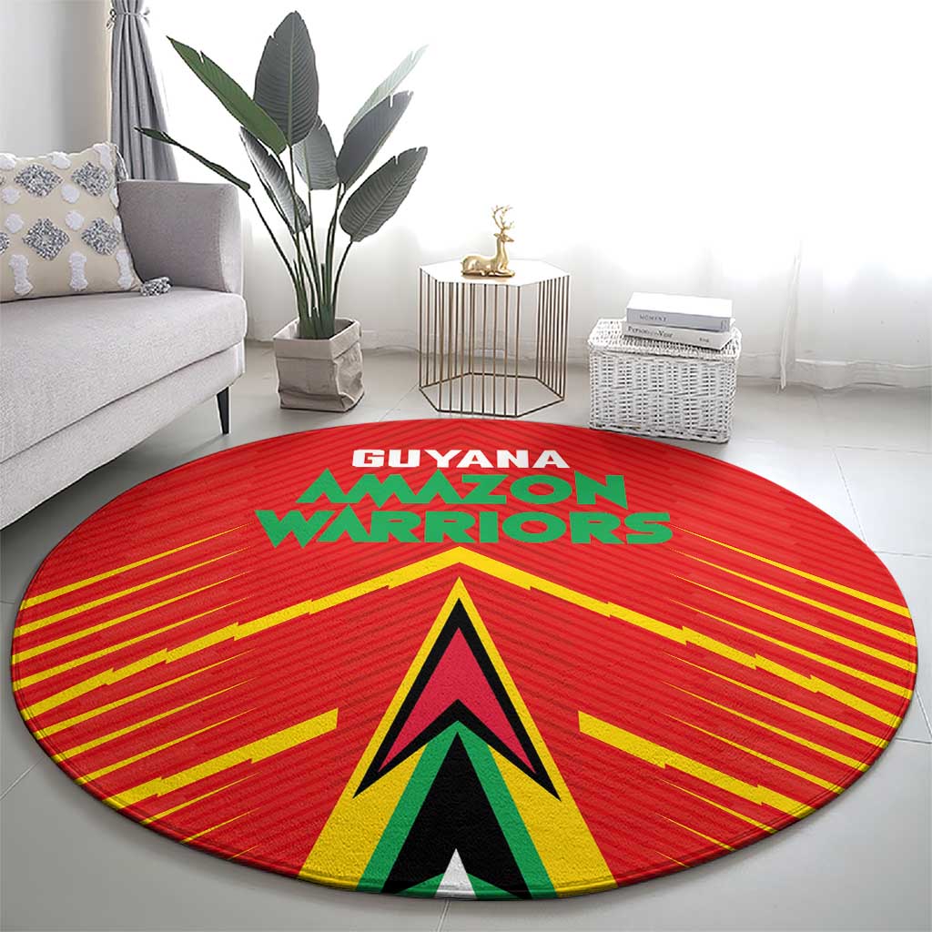 Guyana Cricket Amazon Warriors Round Carpet Green Red Gold Glory - Wonder Print Shop