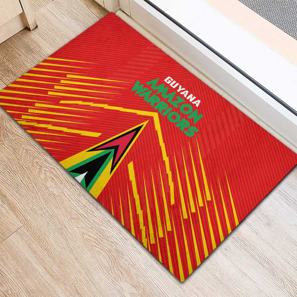 Guyana Cricket Amazon Warriors Rubber Doormat Green Red Gold Glory - Wonder Print Shop