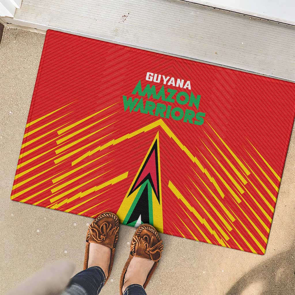 Guyana Cricket Amazon Warriors Rubber Doormat Green Red Gold Glory - Wonder Print Shop