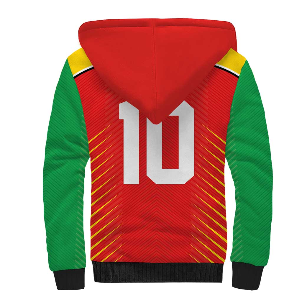 Custom Guyana Cricket Amazon Warriors Sherpa Hoodie Green Red Gold Glory - Wonder Print Shop