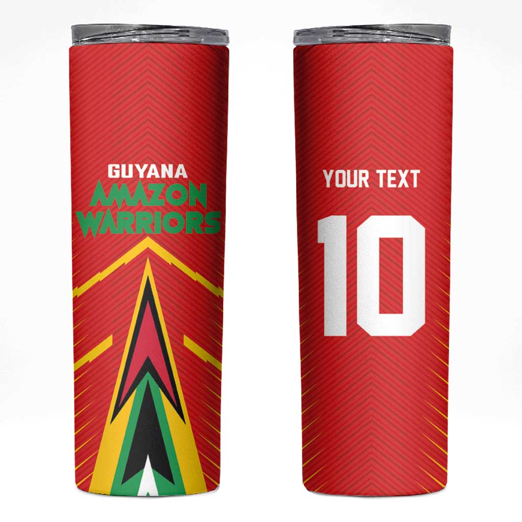 Custom Guyana Cricket Amazon Warriors Skinny Tumbler Green Red Gold Glory - Wonder Print Shop