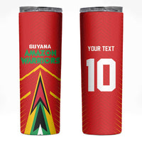 Custom Guyana Cricket Amazon Warriors Skinny Tumbler Green Red Gold Glory - Wonder Print Shop