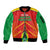 Custom Guyana Cricket Amazon Warriors Sleeve Zip Bomber Jacket Green Red Gold Glory - Wonder Print Shop