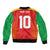 Custom Guyana Cricket Amazon Warriors Sleeve Zip Bomber Jacket Green Red Gold Glory - Wonder Print Shop