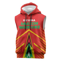 Custom Guyana Cricket Amazon Warriors Sleeveless Hoodie Green Red Gold Glory - Wonder Print Shop