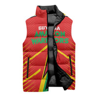 Custom Guyana Cricket Amazon Warriors Sleeveless Puffer Jacket Green Red Gold Glory - Wonder Print Shop