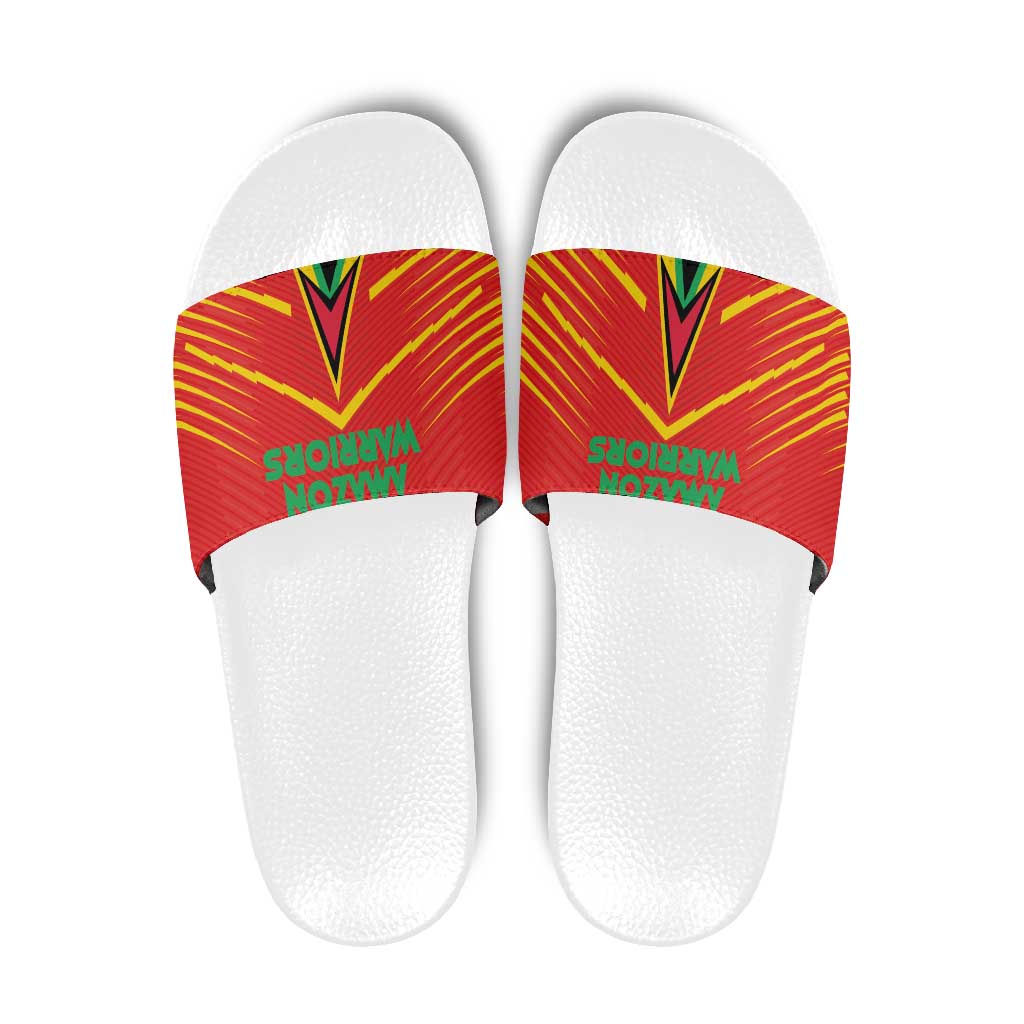 Guyana Cricket Amazon Warriors Slide Sandals Green Red Gold Glory - Wonder Print Shop
