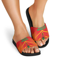 Guyana Cricket Amazon Warriors Slide Sandals Green Red Gold Glory - Wonder Print Shop
