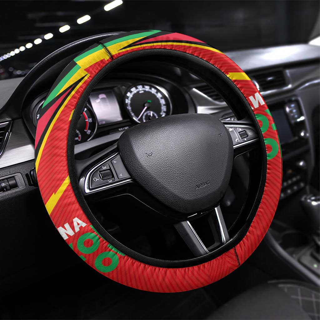 Guyana Cricket Amazon Warriors Steering Wheel Cover Green Red Gold Glory - Wonder Print Shop