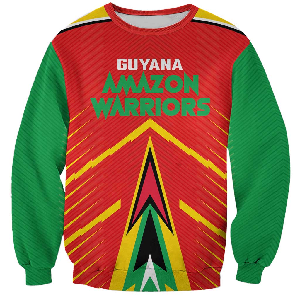 Custom Guyana Cricket Amazon Warriors Sweatshirt Green Red Gold Glory - Wonder Print Shop