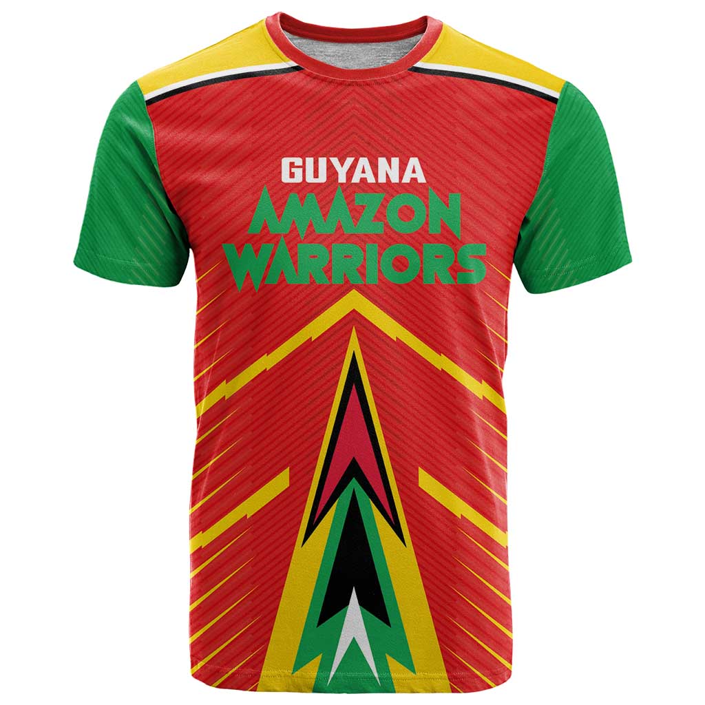 Custom Guyana Cricket Amazon Warriors T Shirt Green Red Gold Glory - Wonder Print Shop