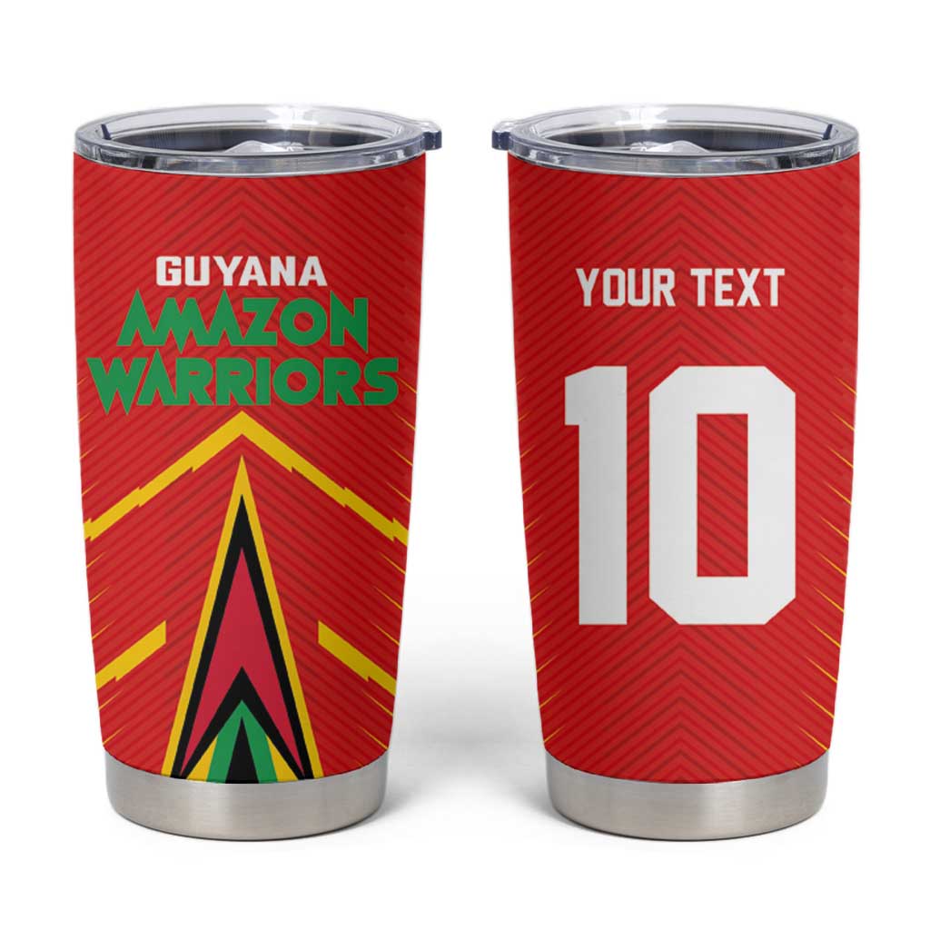 Custom Guyana Cricket Amazon Warriors Tumbler Cup Green Red Gold Glory - Wonder Print Shop