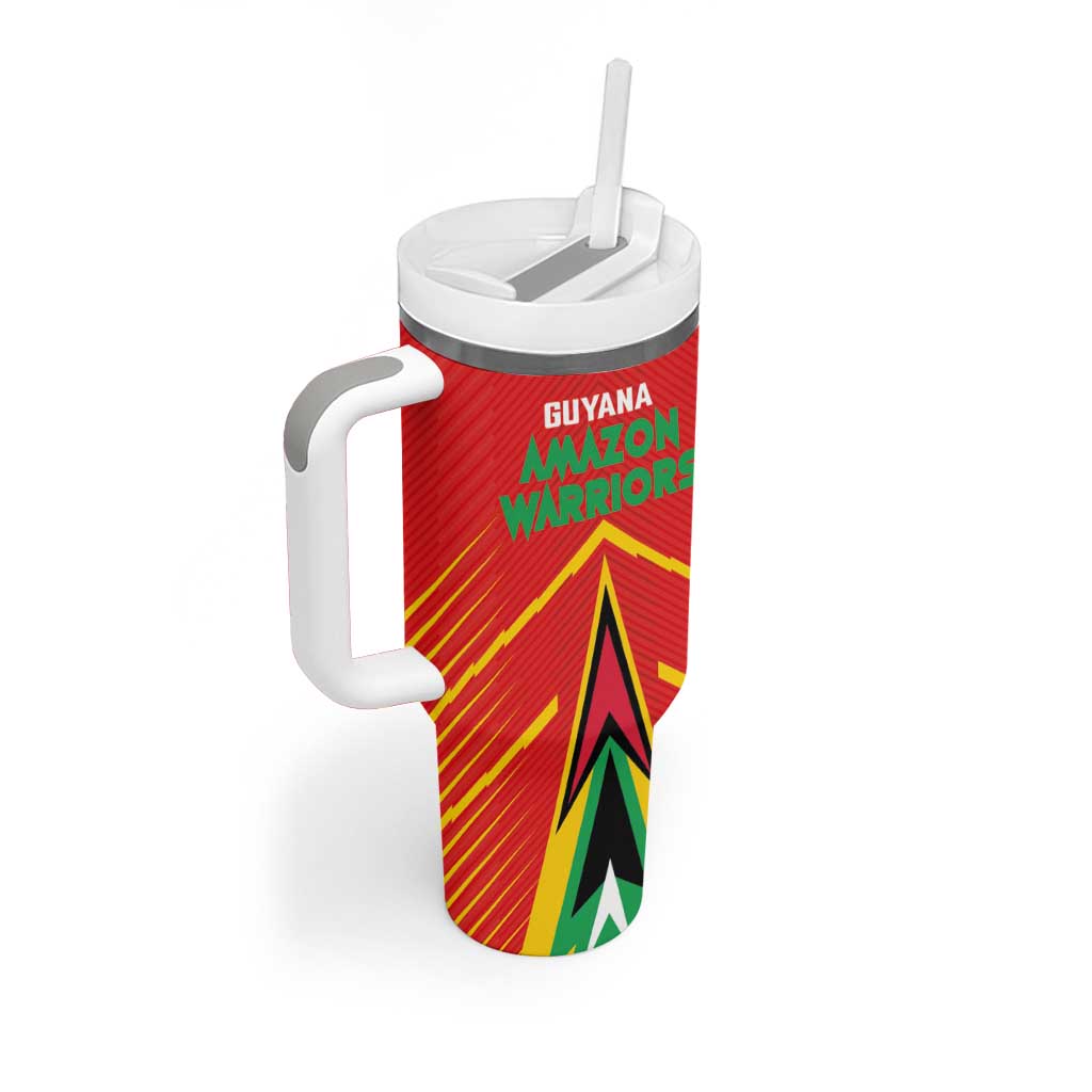 Custom Guyana Cricket Amazon Warriors Tumbler With Handle Green Red Gold Glory - Wonder Print Shop