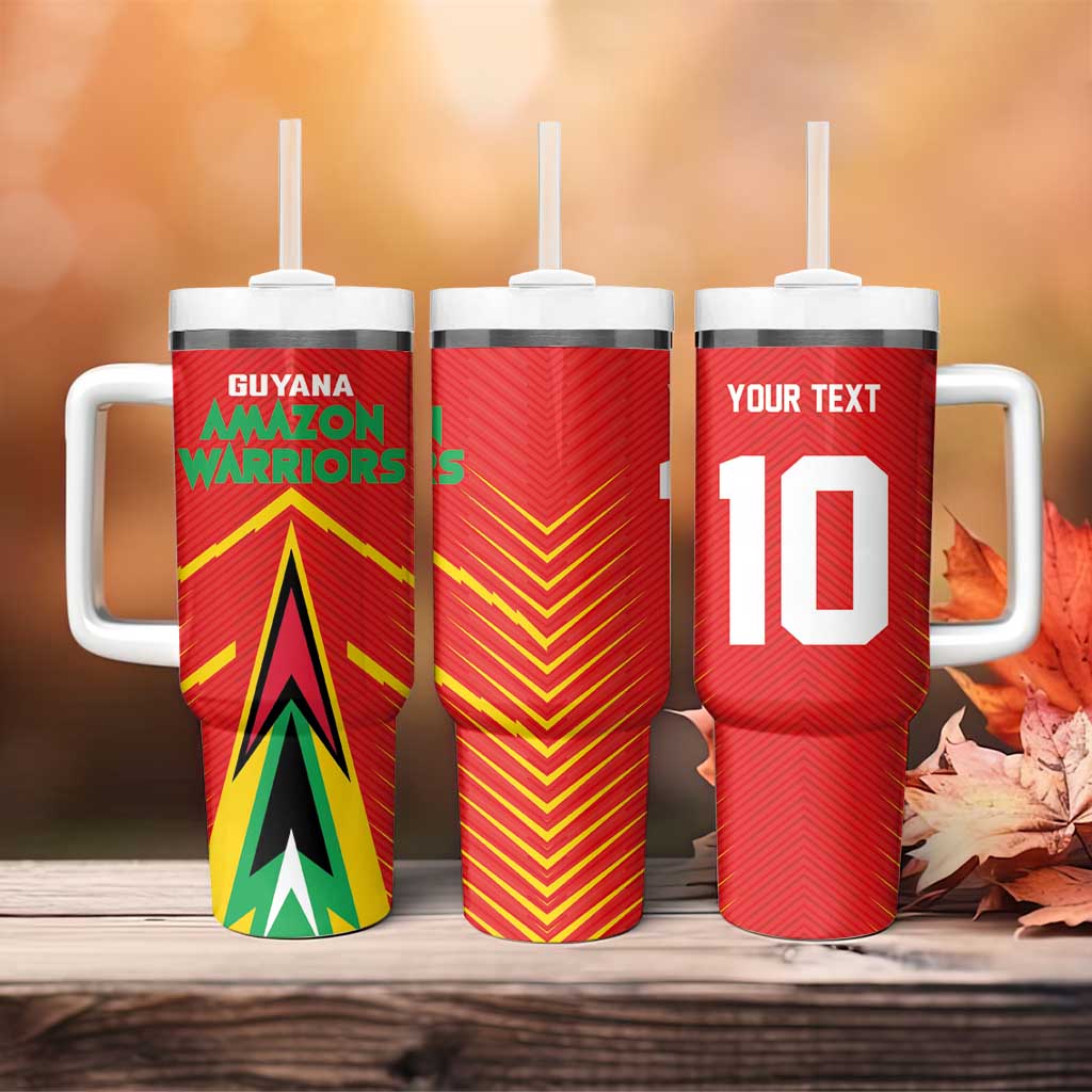 Custom Guyana Cricket Amazon Warriors Tumbler With Handle Green Red Gold Glory - Wonder Print Shop