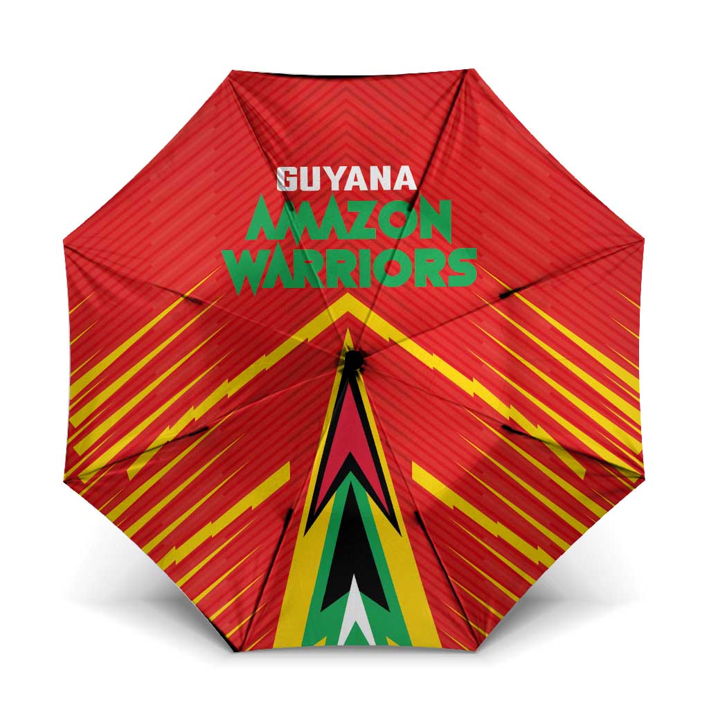 Guyana Cricket Amazon Warriors Umbrella Green Red Gold Glory - Wonder Print Shop