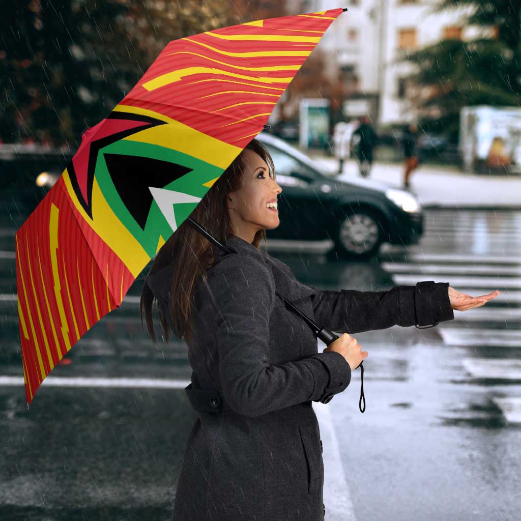 Guyana Cricket Amazon Warriors Umbrella Green Red Gold Glory - Wonder Print Shop