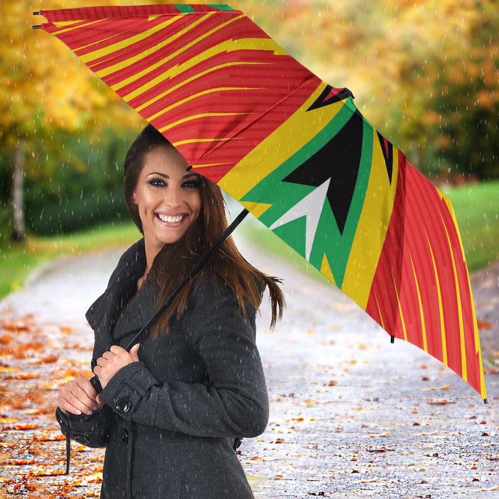 Guyana Cricket Amazon Warriors Umbrella Green Red Gold Glory - Wonder Print Shop