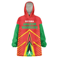 Custom Guyana Cricket Amazon Warriors Wearable Blanket Hoodie Green Red Gold Glory - Wonder Print Shop