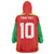 Custom Guyana Cricket Amazon Warriors Wearable Blanket Hoodie Green Red Gold Glory - Wonder Print Shop
