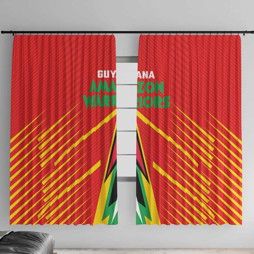 Guyana Cricket Amazon Warriors Window Curtain Green Red Gold Glory - Wonder Print Shop