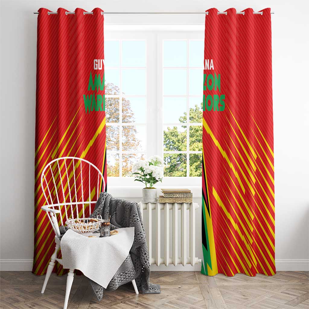 Guyana Cricket Amazon Warriors Window Curtain Green Red Gold Glory - Wonder Print Shop