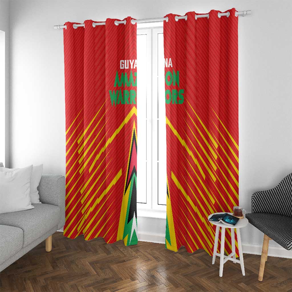 Guyana Cricket Amazon Warriors Window Curtain Green Red Gold Glory - Wonder Print Shop