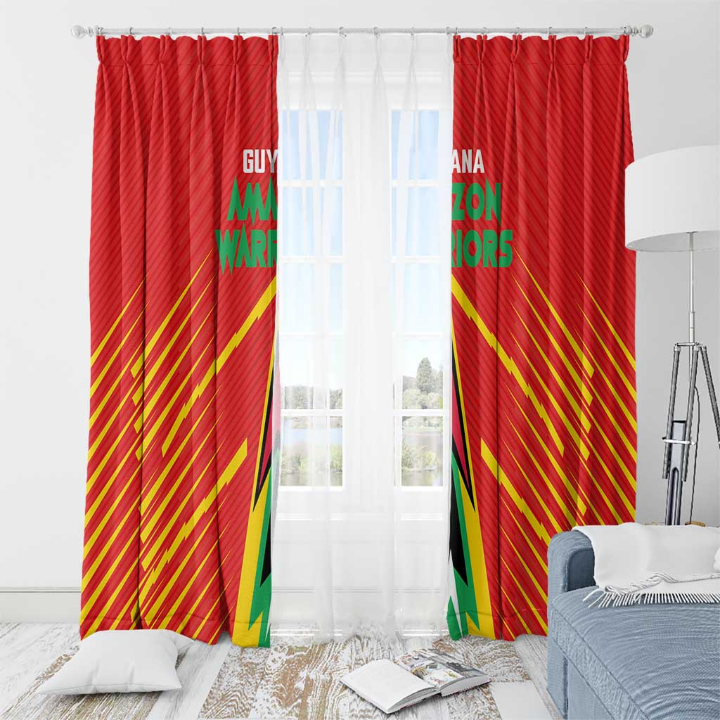 Guyana Cricket Amazon Warriors Window Curtain Green Red Gold Glory - Wonder Print Shop