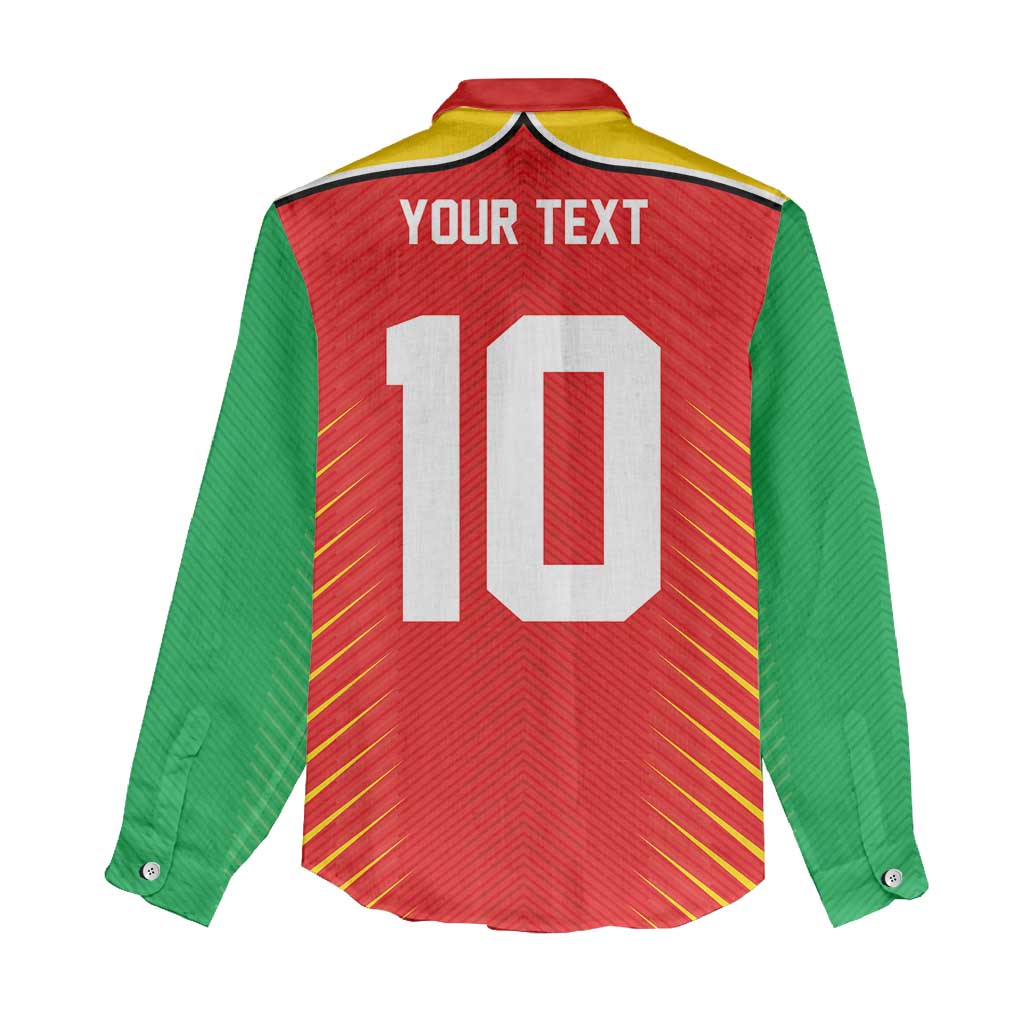 Custom Guyana Cricket Amazon Warriors Women Casual Shirt Green Red Gold Glory - Wonder Print Shop