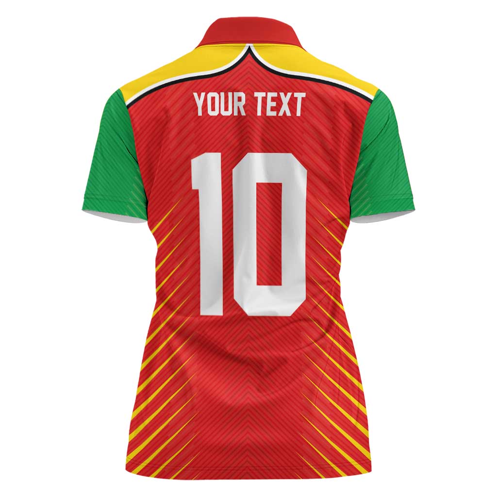 Custom Guyana Cricket Amazon Warriors Women Polo Shirt Green Red Gold Glory - Wonder Print Shop