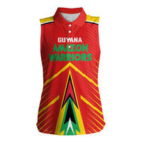 Custom Guyana Cricket Amazon Warriors Women Sleeveless Polo Shirt Green Red Gold Glory - Wonder Print Shop