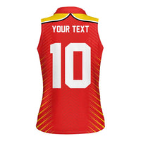 Custom Guyana Cricket Amazon Warriors Women Sleeveless Polo Shirt Green Red Gold Glory - Wonder Print Shop