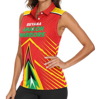 Custom Guyana Cricket Amazon Warriors Women Sleeveless Polo Shirt Green Red Gold Glory - Wonder Print Shop