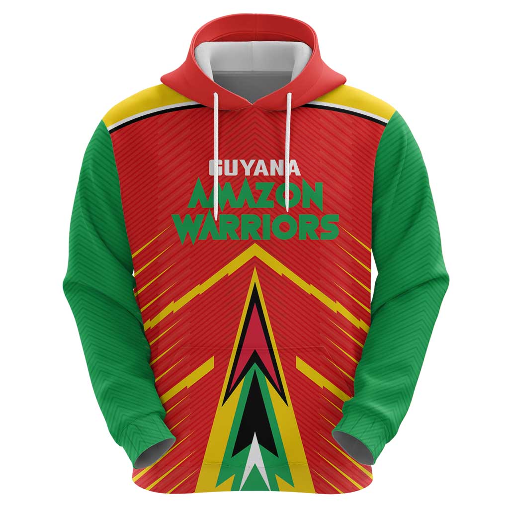Custom Guyana Cricket Amazon Warriors Zip Hoodie Green Red Gold Glory - Wonder Print Shop