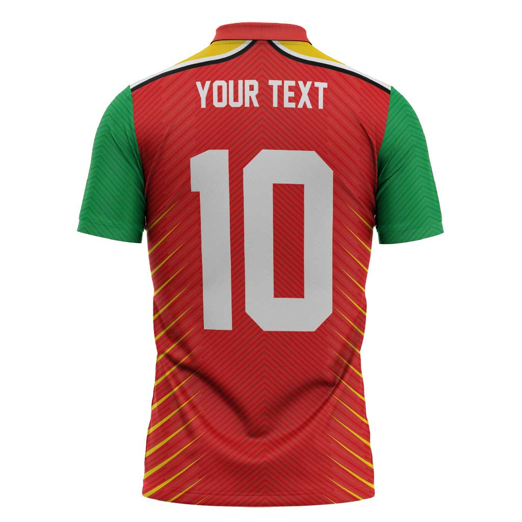 Custom Guyana Cricket Amazon Warriors Zipper Polo Shirt Green Red Gold Glory - Wonder Print Shop