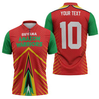 Custom Guyana Cricket Amazon Warriors Zipper Polo Shirt Green Red Gold Glory - Wonder Print Shop