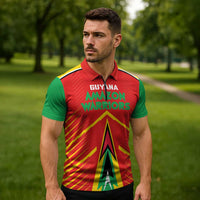 Custom Guyana Cricket Amazon Warriors Zipper Polo Shirt Green Red Gold Glory - Wonder Print Shop