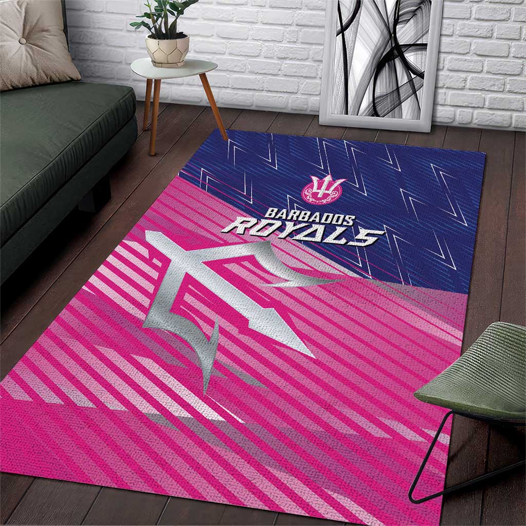 Barbados Cricket Royals Area Rug Sporty Style with Trident Symbol - Wonder Print Shop