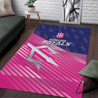 Barbados Cricket Royals Area Rug Sporty Style with Trident Symbol - Wonder Print Shop