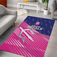 Barbados Cricket Royals Area Rug Sporty Style with Trident Symbol - Wonder Print Shop