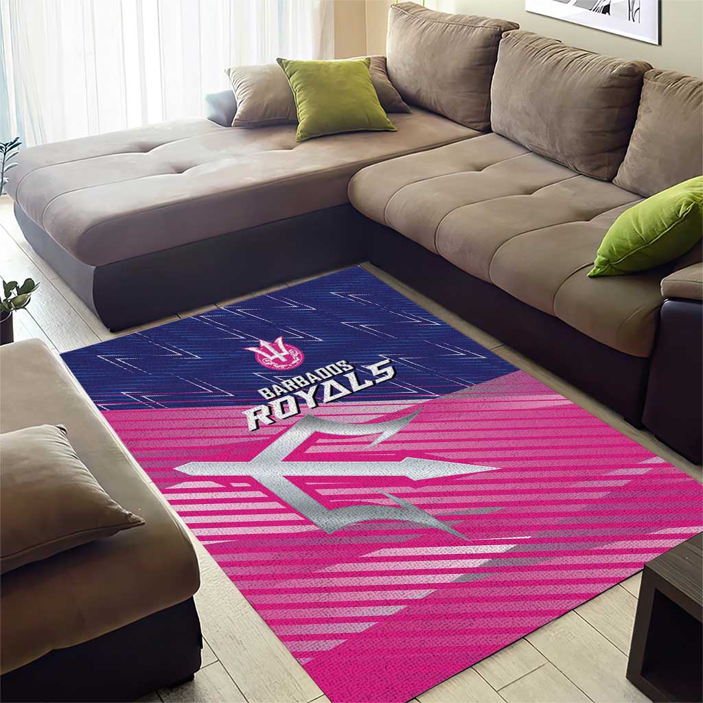 Barbados Cricket Royals Area Rug Sporty Style with Trident Symbol - Wonder Print Shop