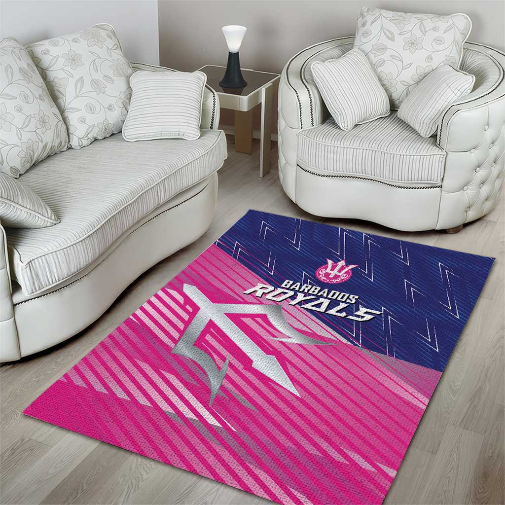 Barbados Cricket Royals Area Rug Sporty Style with Trident Symbol - Wonder Print Shop