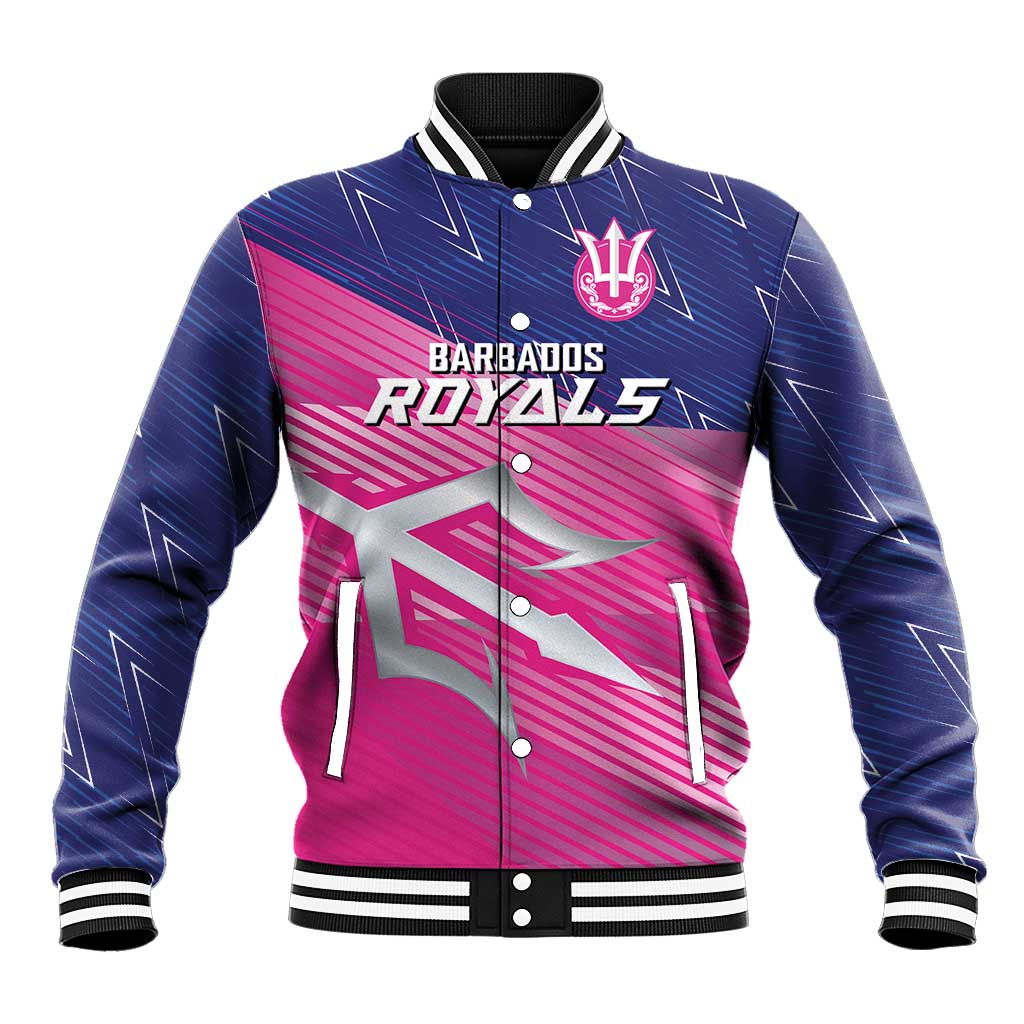 Custom Barbados Cricket Royals Baseball Jacket Sporty Style with Trident Symbol - Wonder Print Shop