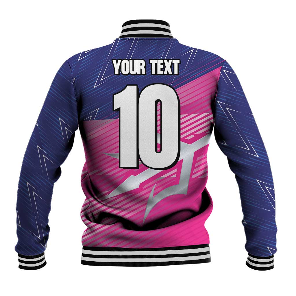 Custom Barbados Cricket Royals Baseball Jacket Sporty Style with Trident Symbol - Wonder Print Shop