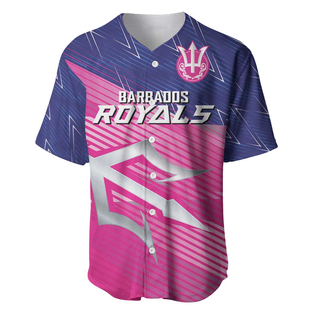 Custom Barbados Cricket Royals Baseball Jersey Sporty Style with Trident Symbol - Wonder Print Shop