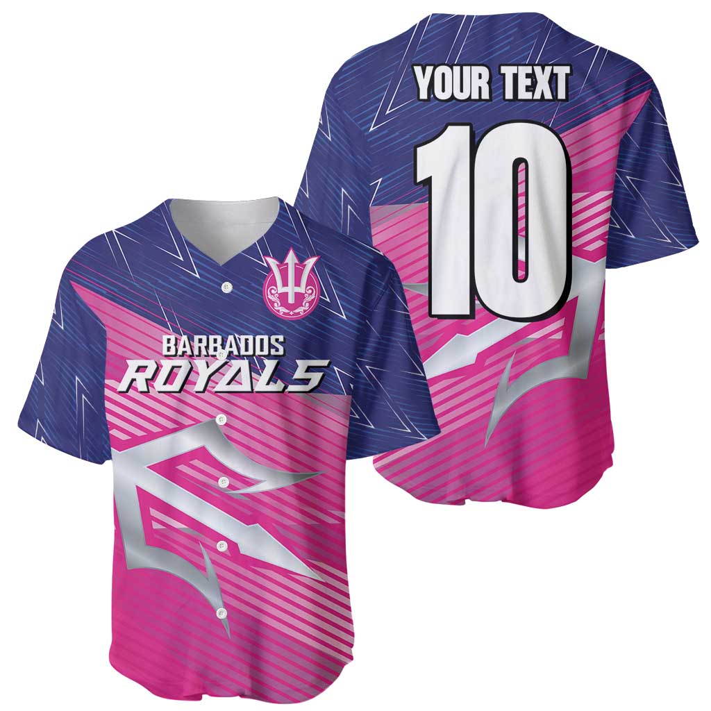 Custom Barbados Cricket Royals Baseball Jersey Sporty Style with Trident Symbol - Wonder Print Shop
