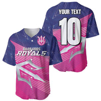 Custom Barbados Cricket Royals Baseball Jersey Sporty Style with Trident Symbol - Wonder Print Shop