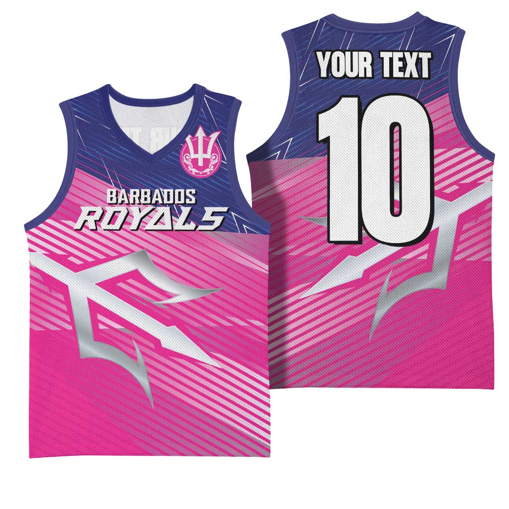 Custom Barbados Cricket Royals Basketball Jersey Sporty Style with Trident Symbol - Wonder Print Shop