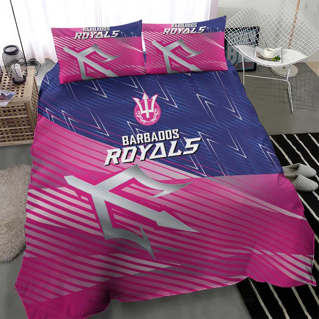 Barbados Cricket Royals Bedding Set Sporty Style with Trident Symbol - Wonder Print Shop